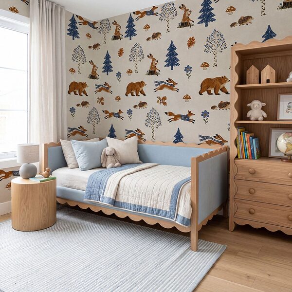 Wall mural Pattern of animals and trees (SKU: t01126) Wall mural Pattern of animals and trees (SKU: t01126)