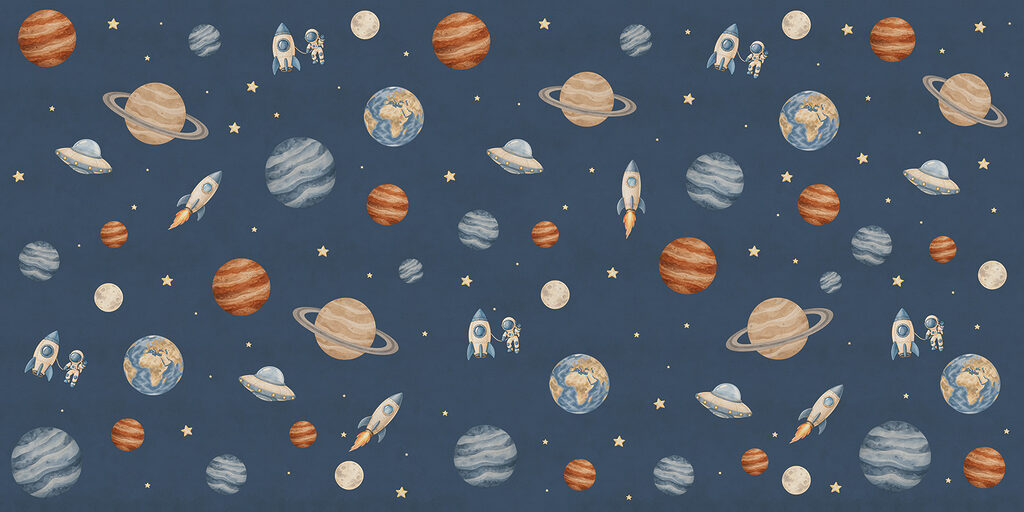 Wall mural Rocketing through a cosmic adventure (SKU: t01128) Wall mural Rocketing through a cosmic adventure (SKU: t01128)