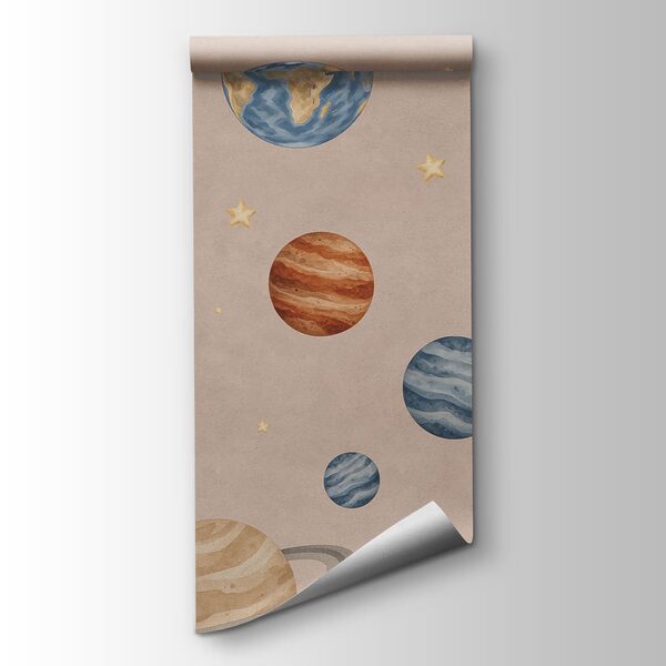 Wall mural Pattern of planets and rockets (SKU: t01128v2)