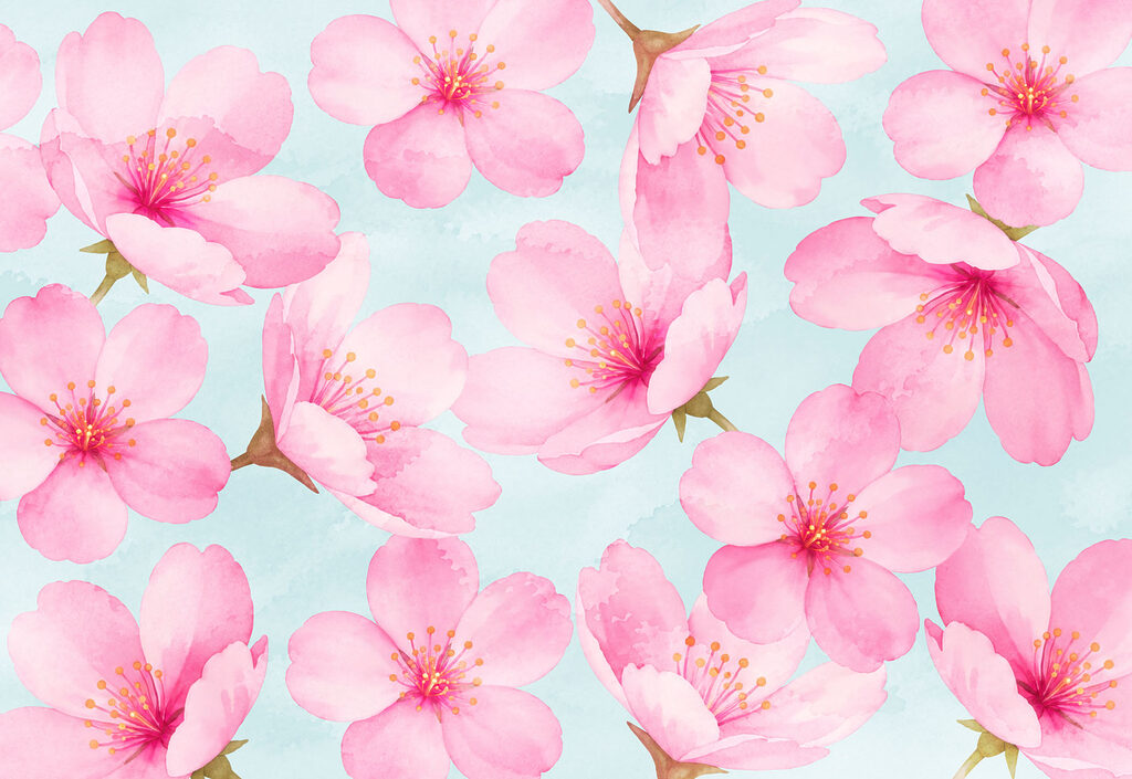 Wall mural Pattern of pink flowers (SKU: t01132)