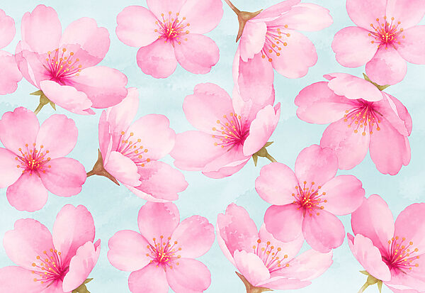 Wall mural Pattern of pink flowers (SKU: t01132)