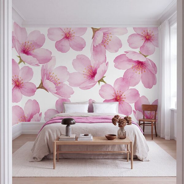 Wall mural Group of pink flowers (SKU: t01132v1)