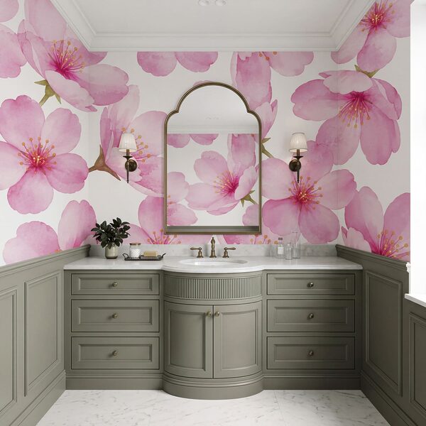 Wall mural Group of pink flowers (SKU: t01132v1)