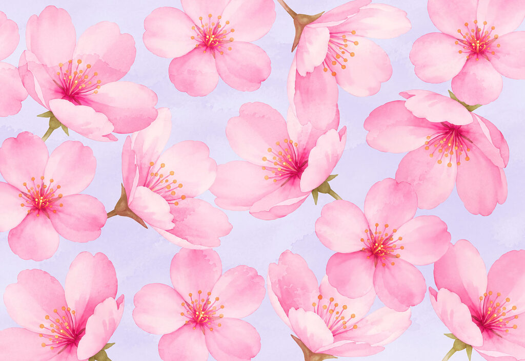 Wall mural Pattern of pink flowers (SKU: t01132v2)