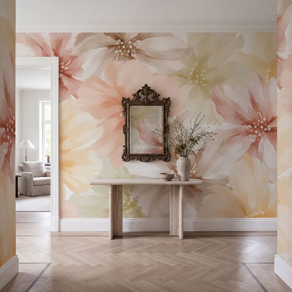 Wall mural Group of flowers on a white background (SKU: t01133)
