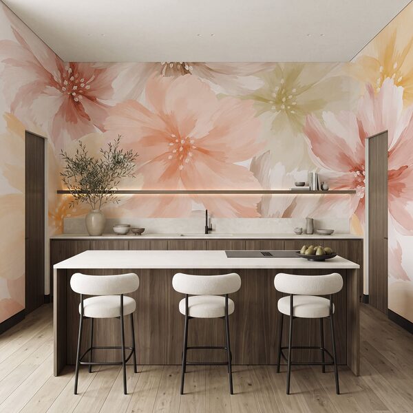 Wall mural Group of flowers on a white background (SKU: t01133)