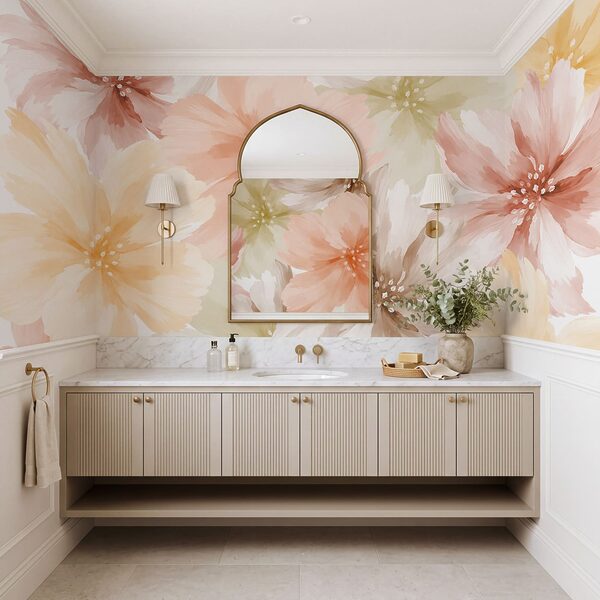 Wall mural Group of flowers on a white background (SKU: t01133)