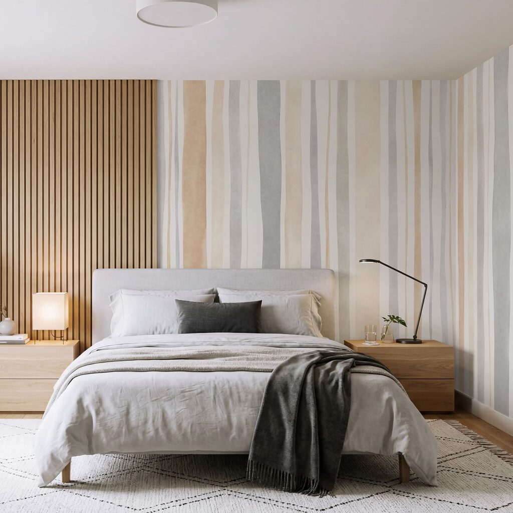 Wall mural Elegant neutral stripes for modern spaces (SKU: t01134) Wall mural Elegant neutral stripes for modern spaces (SKU: t01134)