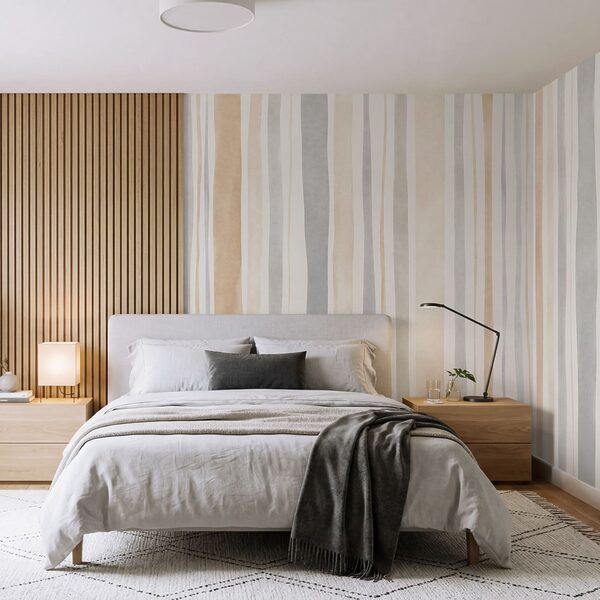 Wall mural Elegant neutral stripes for modern spaces (SKU: t01134) Wall mural Elegant neutral stripes for modern spaces (SKU: t01134)