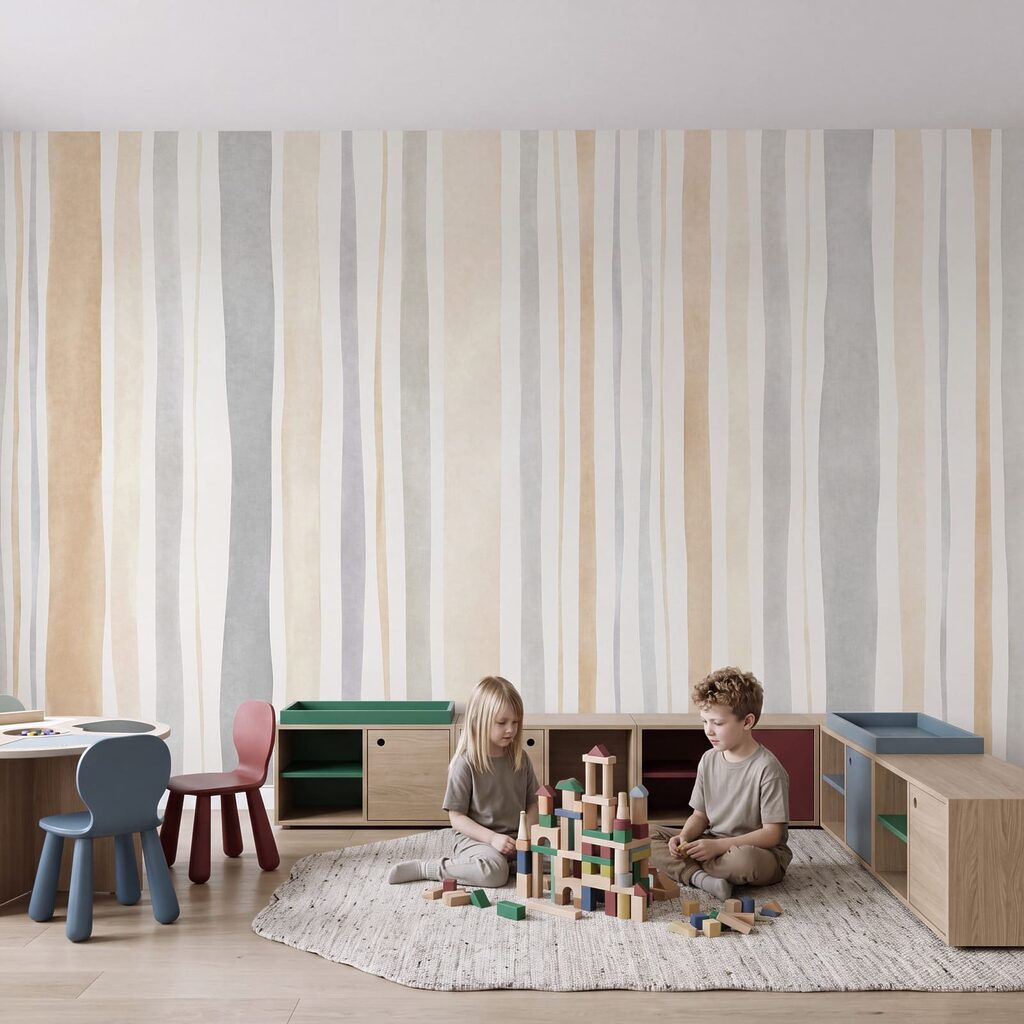 Wall mural Elegant neutral stripes for modern spaces (SKU: t01134) Wall mural Elegant neutral stripes for modern spaces (SKU: t01134)