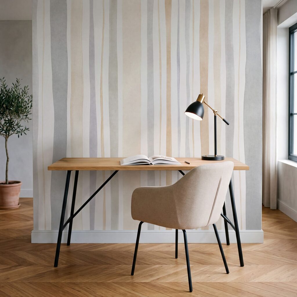 Wall mural Elegant neutral stripes for modern spaces (SKU: t01134) Wall mural Elegant neutral stripes for modern spaces (SKU: t01134)