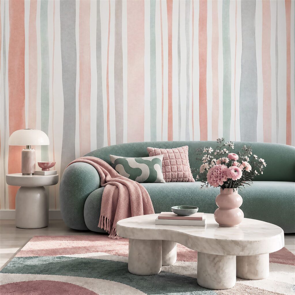 Wall mural Pink and grey striped background (SKU: t01134v1)