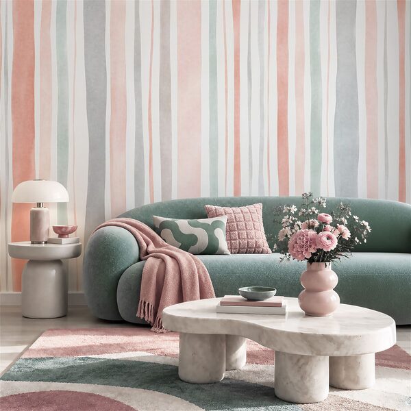 Wall mural Pink and grey striped background (SKU: t01134v1)