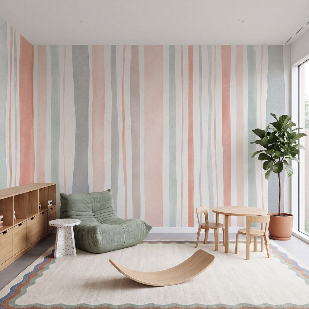 Wall mural Pink and grey striped background (SKU: t01134v1)