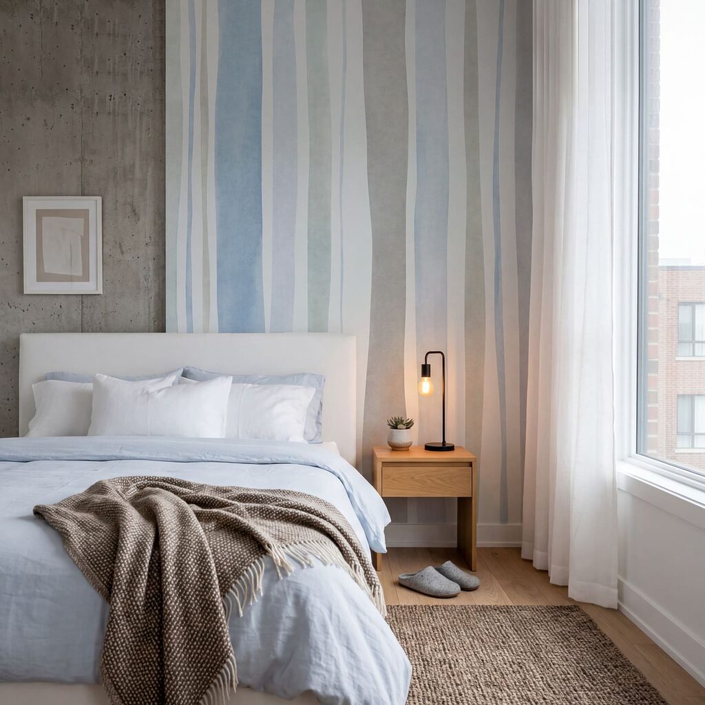 Wall mural Cool stripes in soothing colors (SKU: t01134v2)