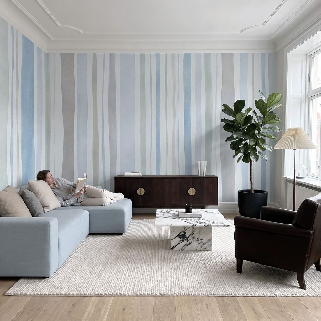 Wall mural Cool stripes in soothing colors (SKU: t01134v2)