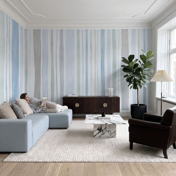 Wall mural Cool stripes in soothing colors (SKU: t01134v2)