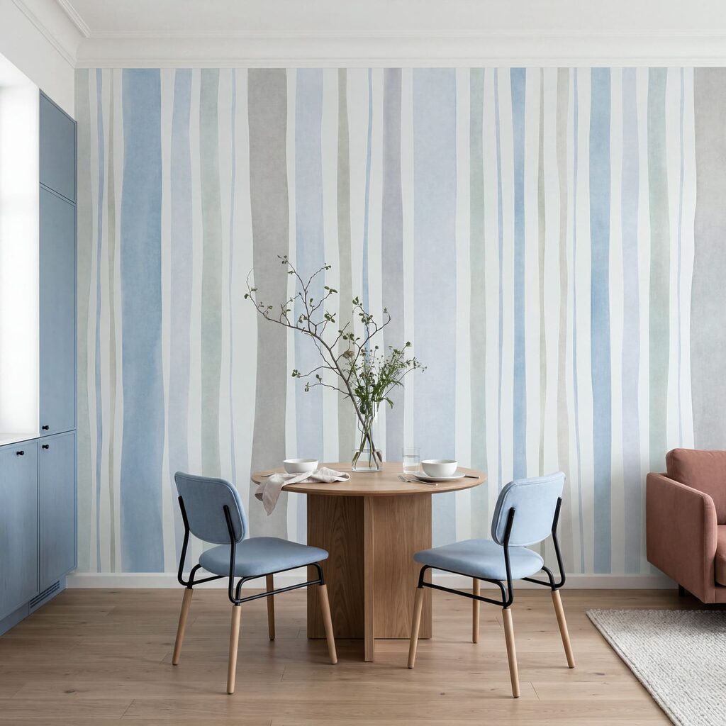 Wall mural Cool stripes in soothing colors (SKU: t01134v2)