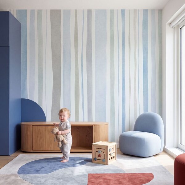 Wall mural Cool stripes in soothing colors (SKU: t01134v2)