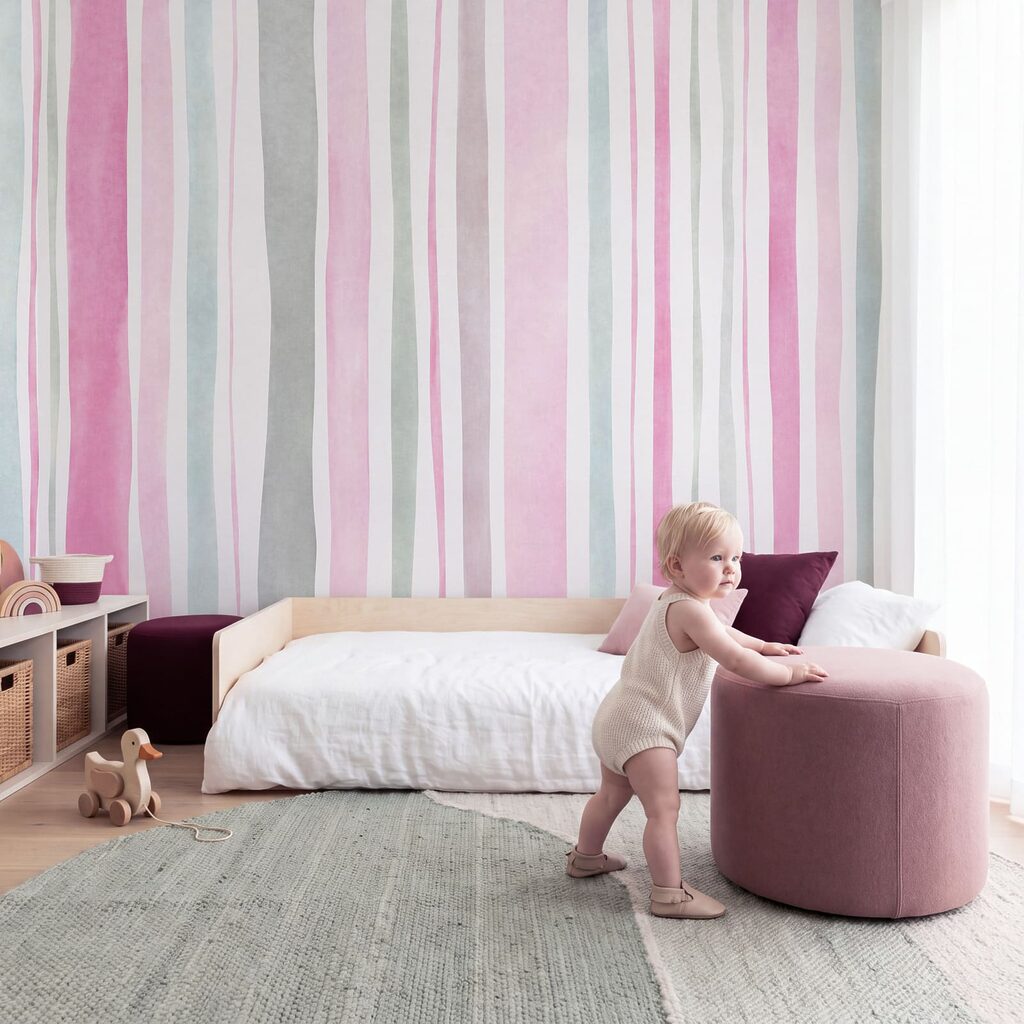 Wall mural Pink and grey striped background (SKU: t01134v3) Wall mural Pink and grey striped background (SKU: t01134v3)