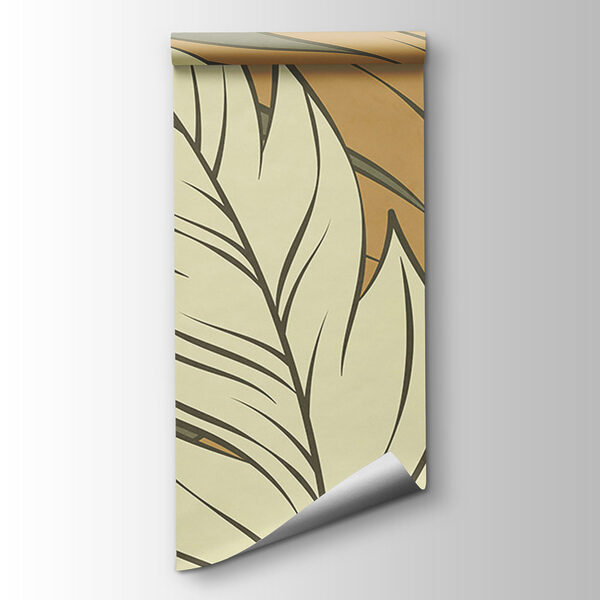 Wall mural Pattern of feathers and leaves (SKU: t01135)