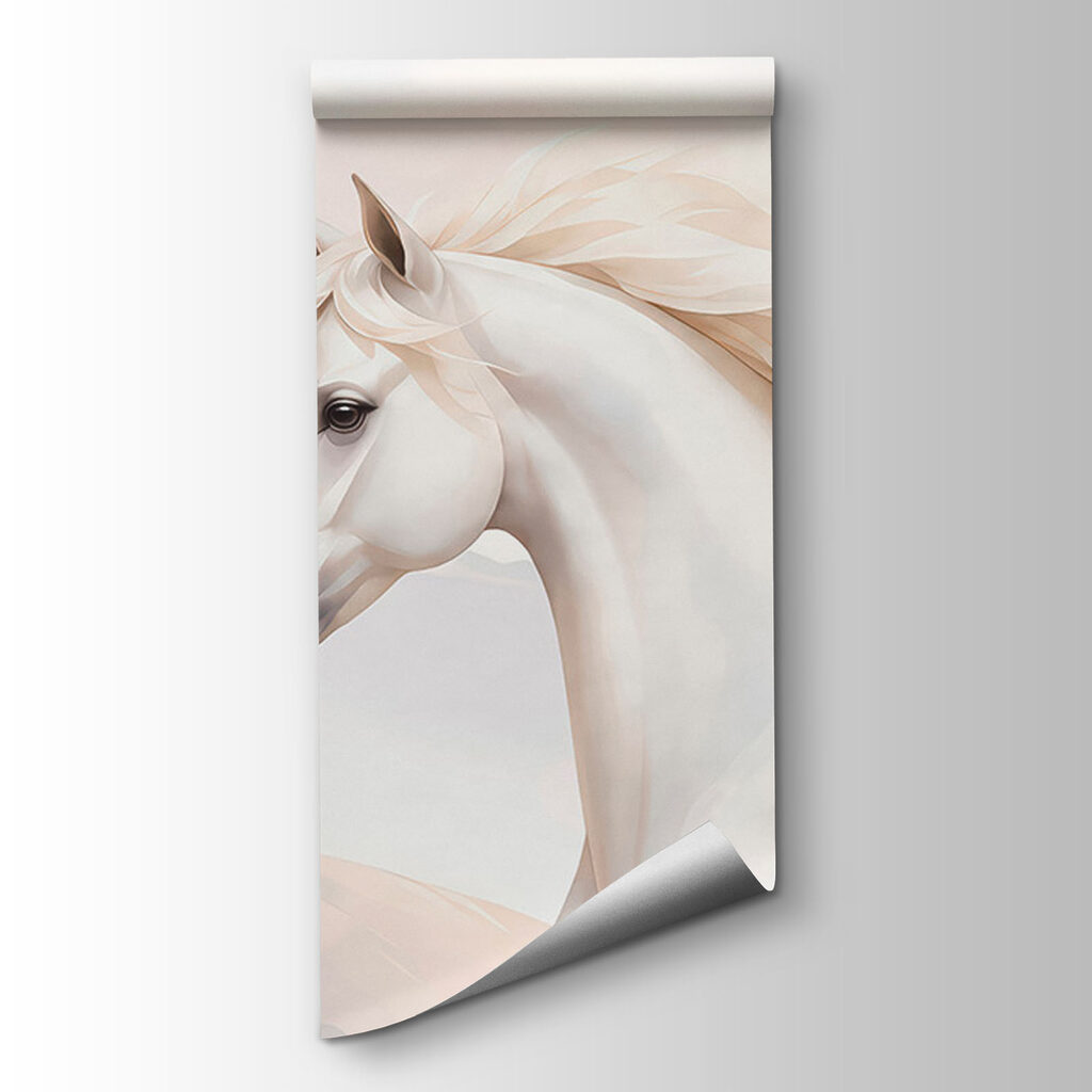 Wall mural White horse running in a snowy landscape (SKU: t01157v1) Wall mural White horse running in a snowy landscape (SKU: t01157v1)