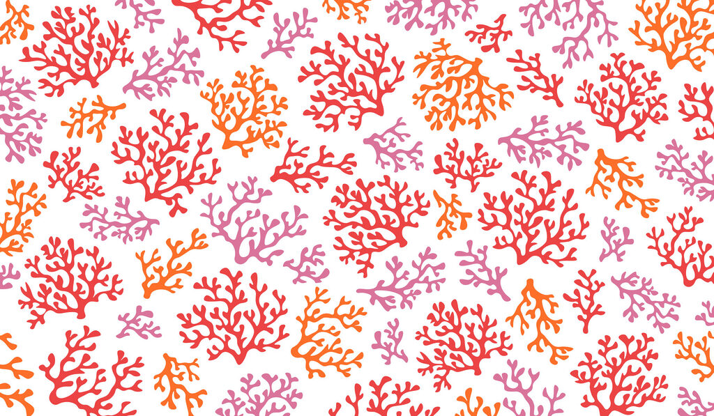 Wall mural Pattern of orange and purple corals (SKU: t01137) Wall mural Pattern of orange and purple corals (SKU: t01137)