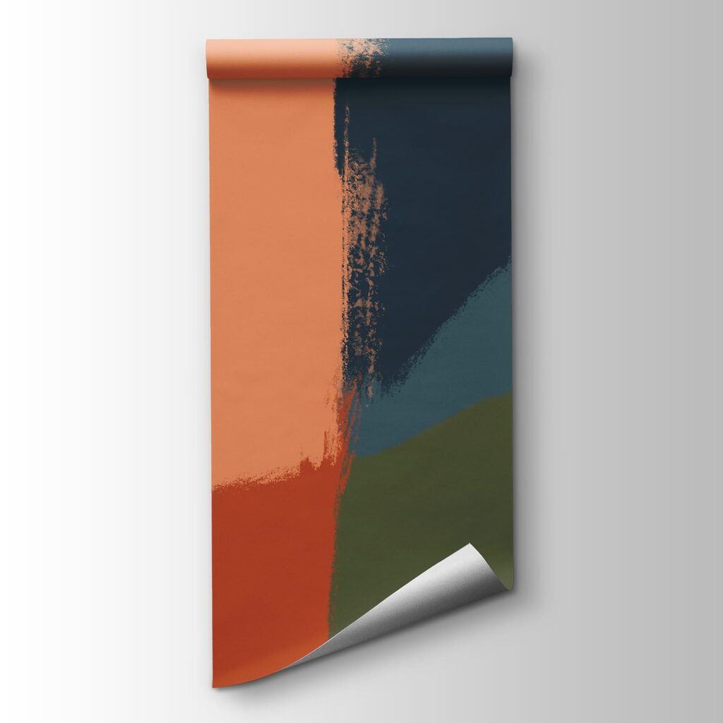 Wall mural Colorful art with curved shapes (SKU: t01138)