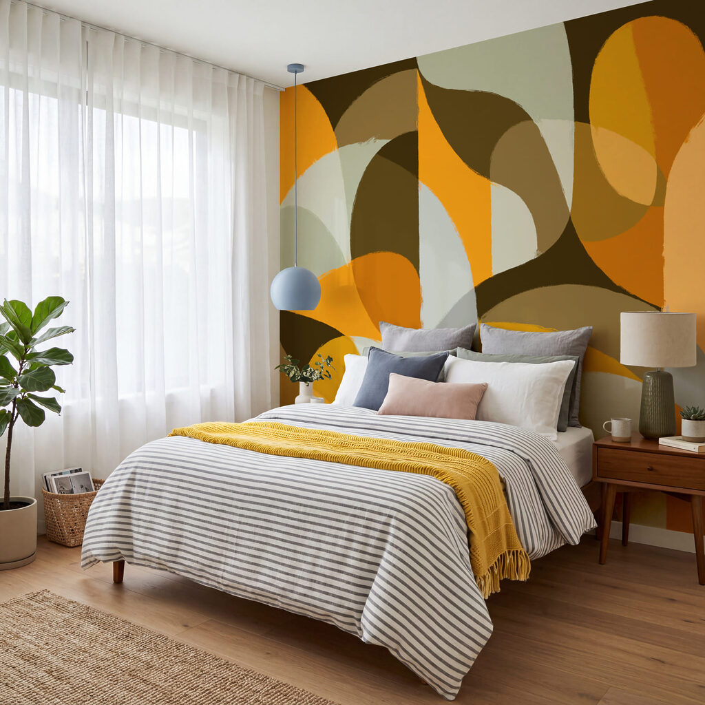 Wall mural Colorful pattern with curved shapes (SKU: t01138v1)