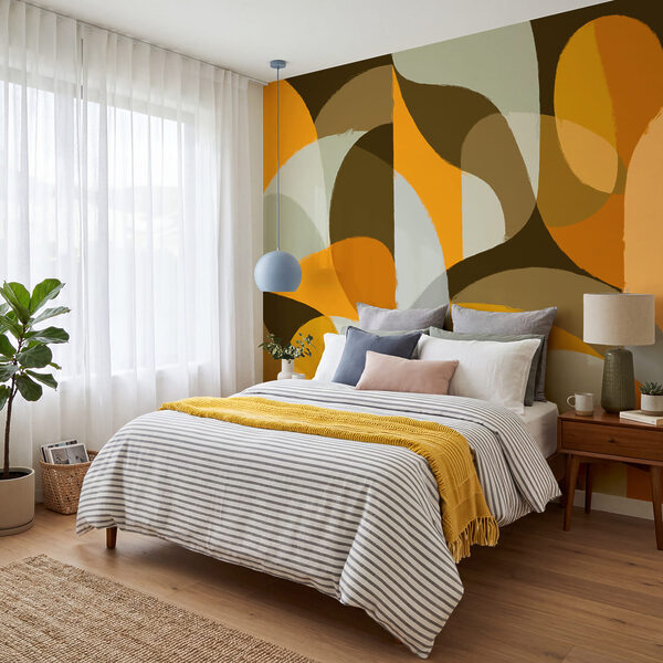 Wall mural Colorful pattern with curved shapes (SKU: t01138v1)
