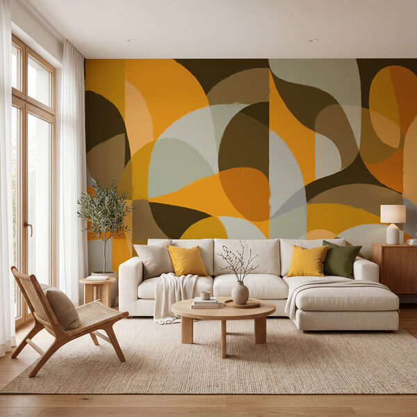 Wall mural Colorful pattern with curved shapes (SKU: t01138v1)