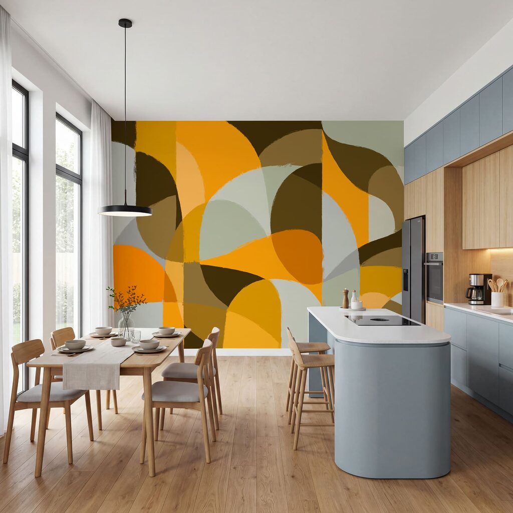 Wall mural Colorful pattern with curved shapes (SKU: t01138v1)