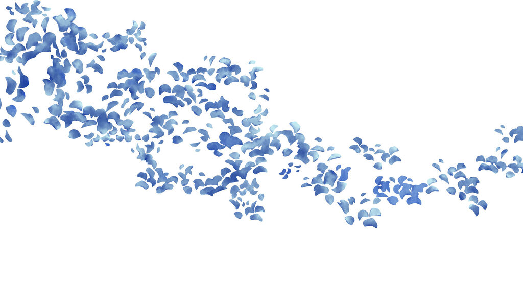 Wall mural Blue flower petals on a white background (SKU: t01140) Wall mural Blue flower petals on a white background (SKU: t01140)