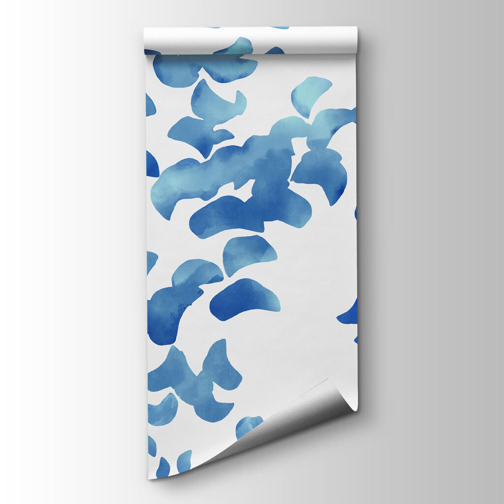 Wall mural Blue flower petals on a white background (SKU: t01140) Wall mural Blue flower petals on a white background (SKU: t01140)