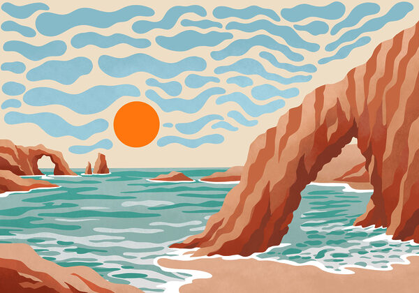 Wall mural Beach with rocks and water (SKU: t01163)