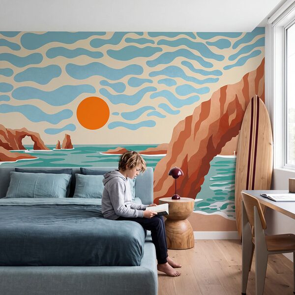 Wall mural Beach with rocks and water (SKU: t01163)