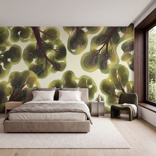 Wall mural Group of trees with green leaves (SKU: t01164) Wall mural Group of trees with green leaves (SKU: t01164)