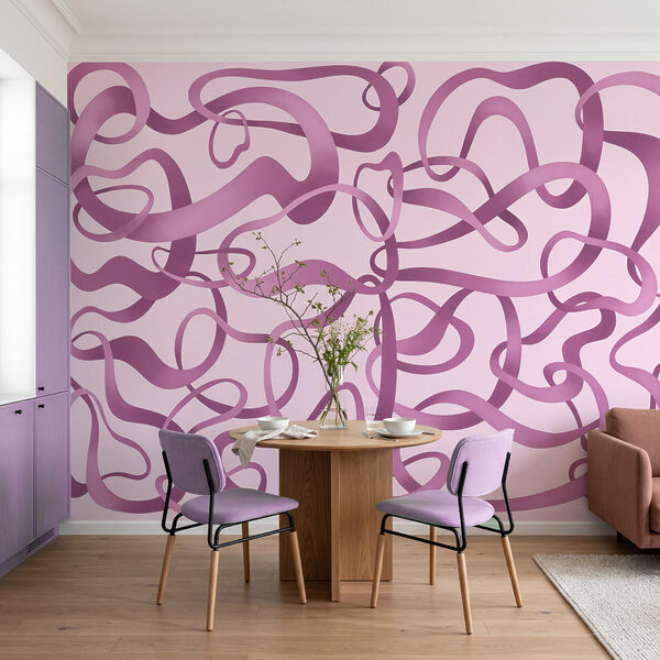 Wall mural Pink and purple swirly lines (SKU: t01168v3) Wall mural Pink and purple swirly lines (SKU: t01168v3)