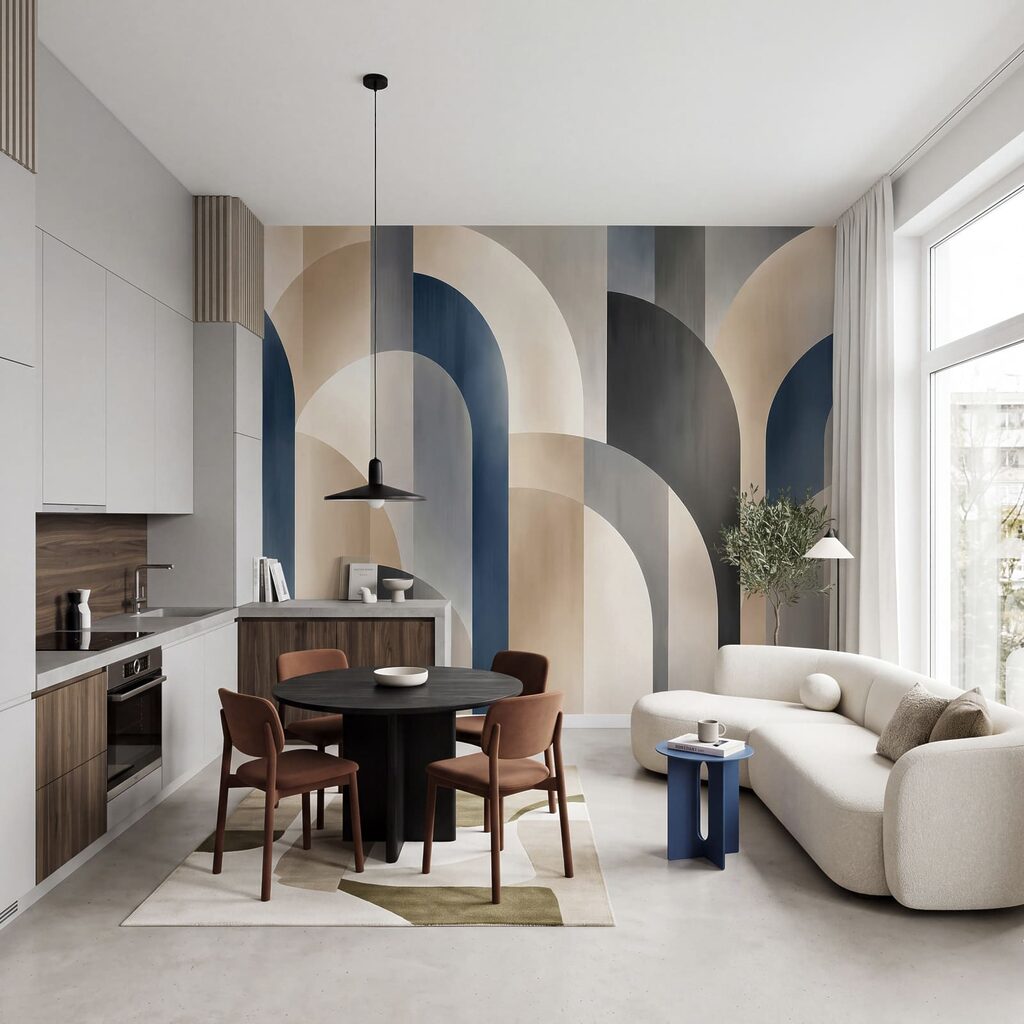 Wall mural Abstract shapes in muted tones (SKU: t01188) Wall mural Abstract shapes in muted tones (SKU: t01188)