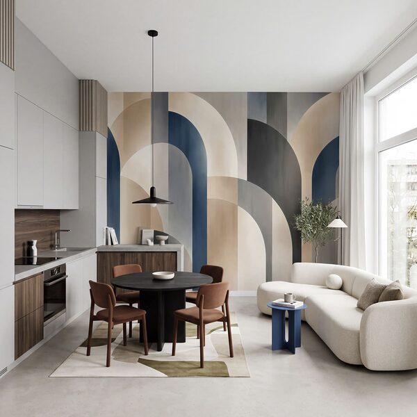 Wall mural Abstract shapes in muted tones (SKU: t01188) Wall mural Abstract shapes in muted tones (SKU: t01188)