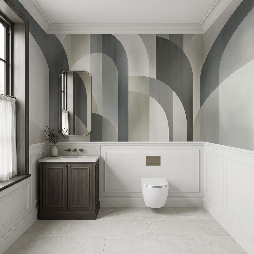 Wall mural Grey and white art deco pattern (SKU: t01188v1) Wall mural Grey and white art deco pattern (SKU: t01188v1)