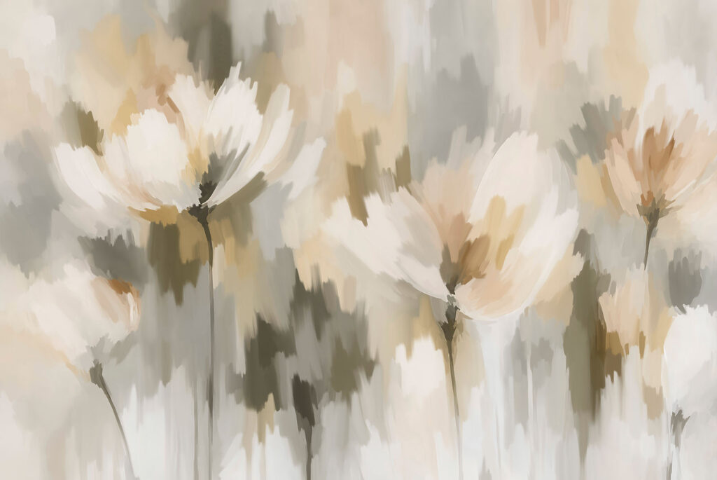 Wall mural Painting of flowers in a blurry background (SKU: t01189v1) Wall mural Painting of flowers in a blurry background (SKU: t01189v1)