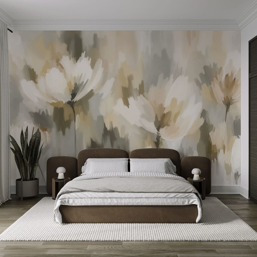 Wall mural Painting of flowers in a blurry background (SKU: t01189v1) Wall mural Painting of flowers in a blurry background (SKU: t01189v1)