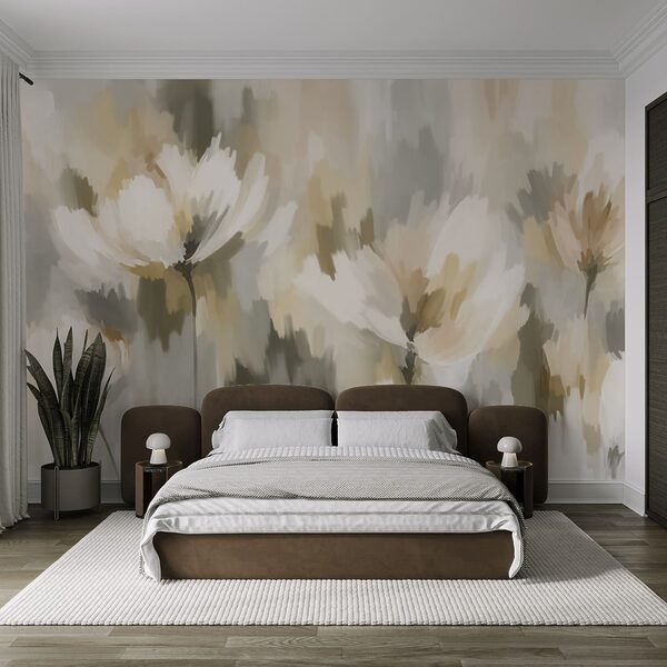 Wall mural Painting of flowers in a blurry background (SKU: t01189v1) Wall mural Painting of flowers in a blurry background (SKU: t01189v1)