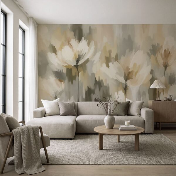 Wall mural Painting of flowers in a blurry background (SKU: t01189v1) Wall mural Painting of flowers in a blurry background (SKU: t01189v1)
