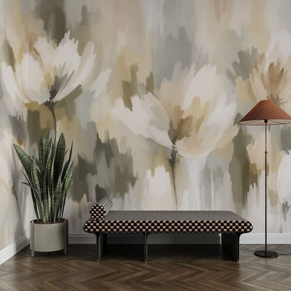 Wall mural Painting of flowers in a blurry background (SKU: t01189v1) Wall mural Painting of flowers in a blurry background (SKU: t01189v1)