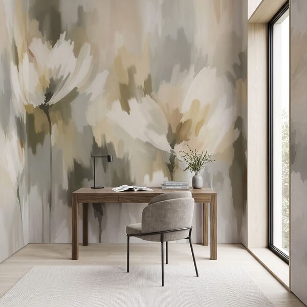Wall mural Painting of flowers in a blurry background (SKU: t01189v1) Wall mural Painting of flowers in a blurry background (SKU: t01189v1)