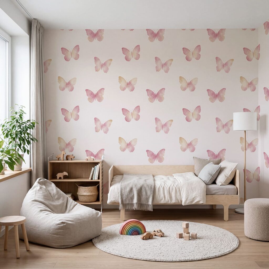 Wall mural Pattern of butterflies on a white background (SKU: t01190) Wall mural Pattern of butterflies on a white background (SKU: t01190)