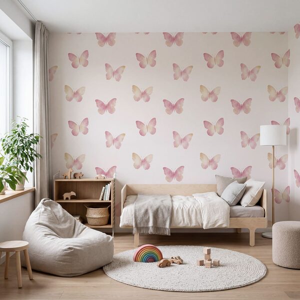 Wall mural Pattern of butterflies on a white background (SKU: t01190) Wall mural Pattern of butterflies on a white background (SKU: t01190)