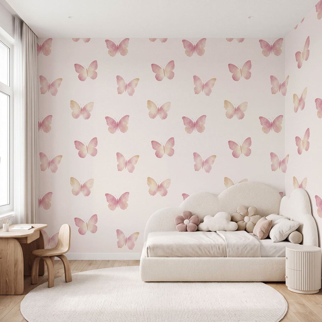 Wall mural Pattern of butterflies on a white background (SKU: t01190) Wall mural Pattern of butterflies on a white background (SKU: t01190)